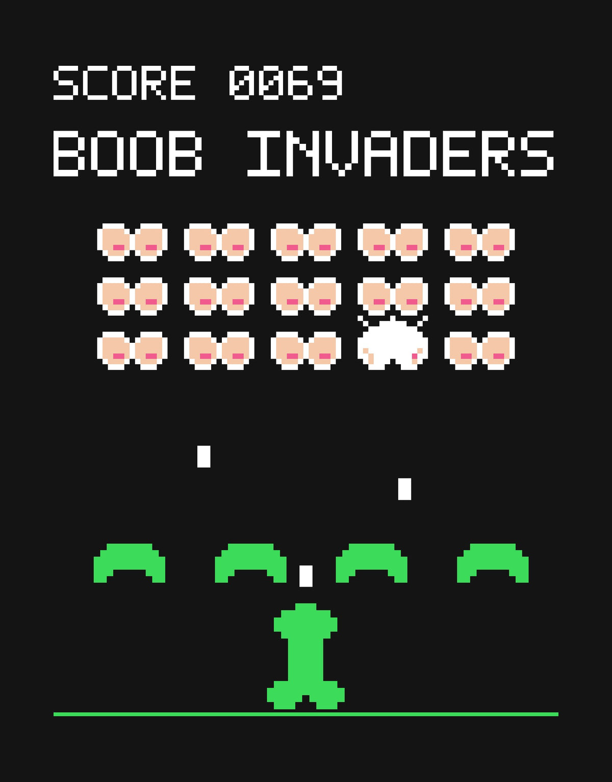 Boob Invaders プリント（ブラック用）
