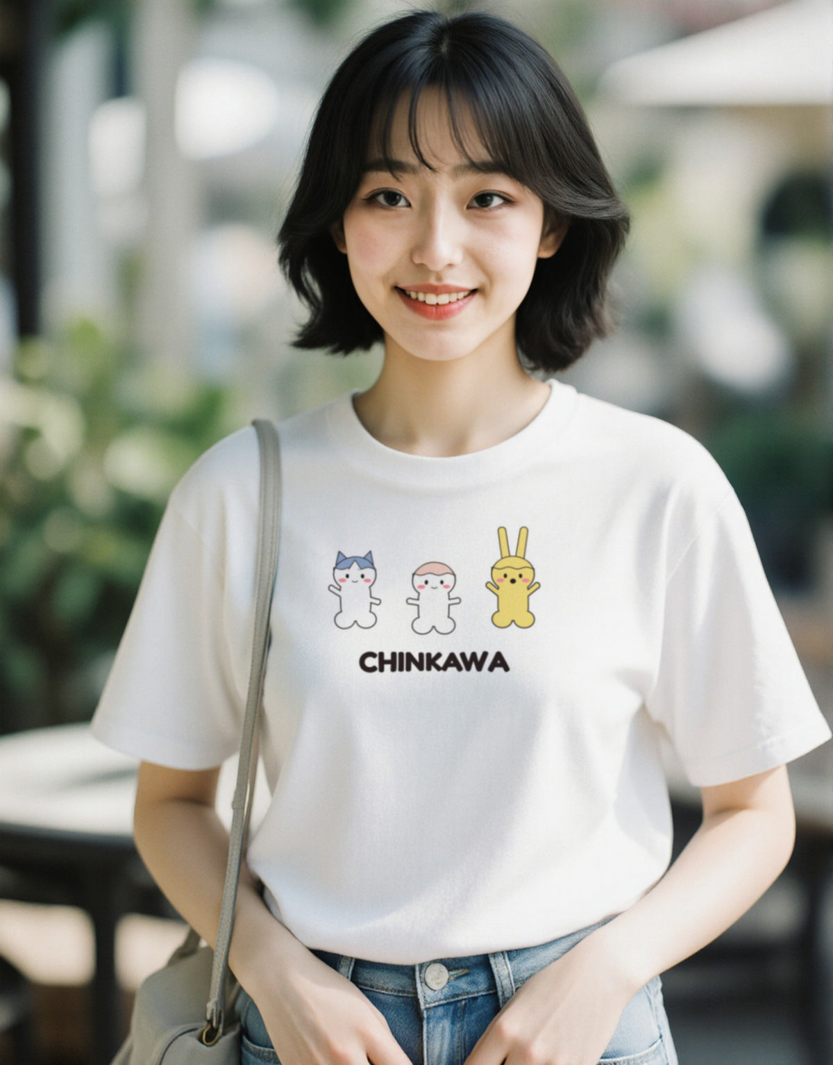 Chinkawa ホワイト 着用 女性